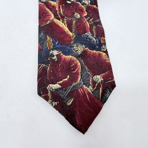 Vintage Tango Max Raab Tie Silk Americana Firefighters 1896 Firemen Necktie USA - Picture 3 of 12